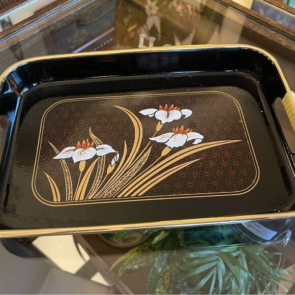 Set of 3 Black Asahi Laquer Ware Serving Trays - Picture 3 of 6